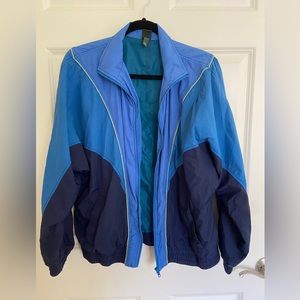 Blue oversized windbreaker